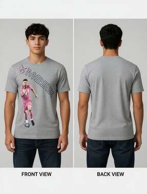 Messi Collection Lionel Messi Graphic T-Shirt Gray Size L